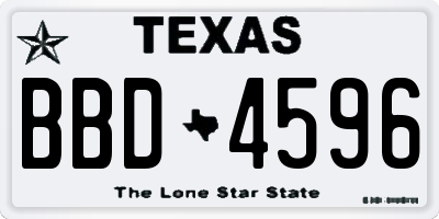 TX license plate BBD4596
