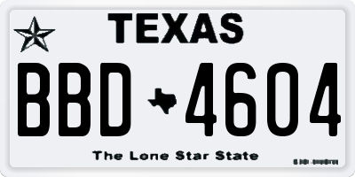 TX license plate BBD4604