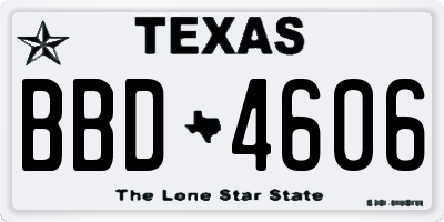 TX license plate BBD4606