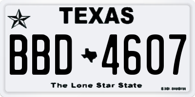 TX license plate BBD4607