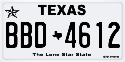 TX license plate BBD4612