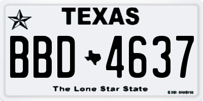 TX license plate BBD4637