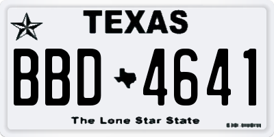 TX license plate BBD4641