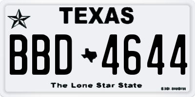 TX license plate BBD4644