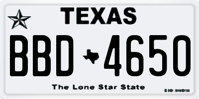 TX license plate BBD4650