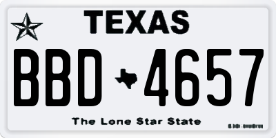TX license plate BBD4657