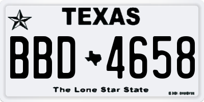 TX license plate BBD4658