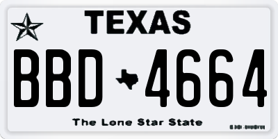 TX license plate BBD4664