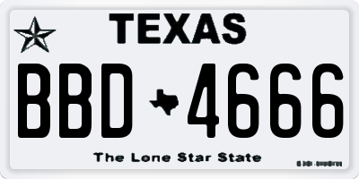 TX license plate BBD4666
