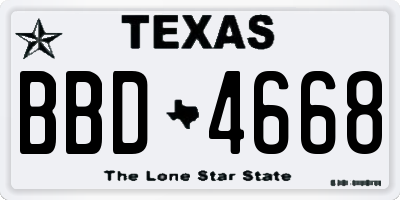 TX license plate BBD4668