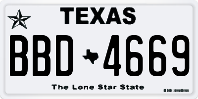 TX license plate BBD4669