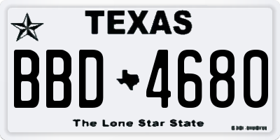 TX license plate BBD4680