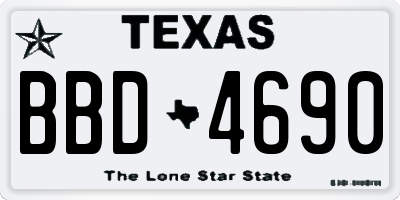 TX license plate BBD4690