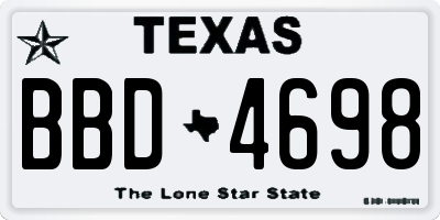 TX license plate BBD4698