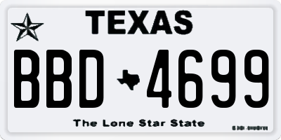 TX license plate BBD4699