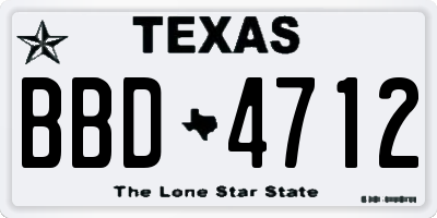 TX license plate BBD4712