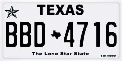 TX license plate BBD4716