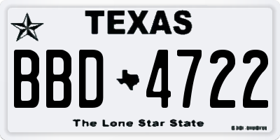 TX license plate BBD4722