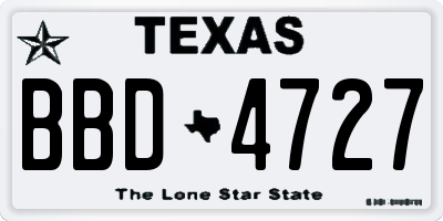 TX license plate BBD4727