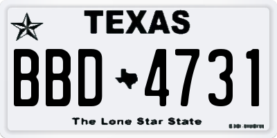 TX license plate BBD4731