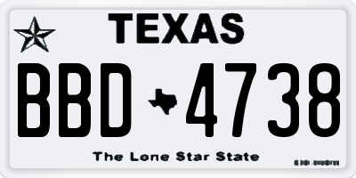 TX license plate BBD4738