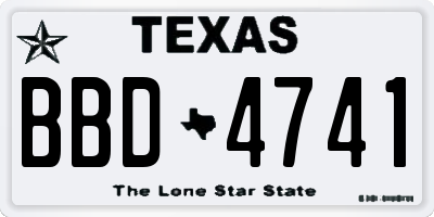 TX license plate BBD4741