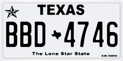 TX license plate BBD4746