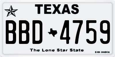 TX license plate BBD4759