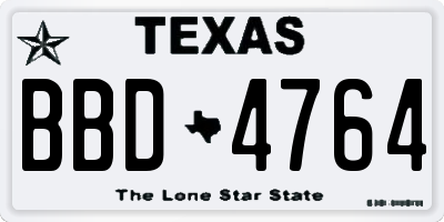TX license plate BBD4764