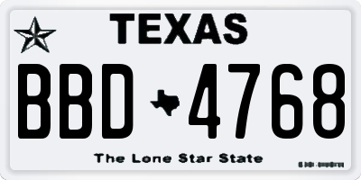 TX license plate BBD4768