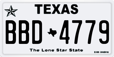TX license plate BBD4779
