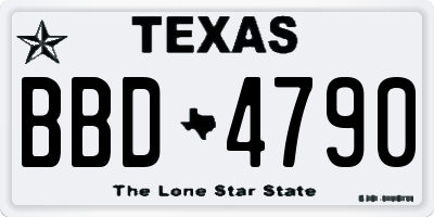 TX license plate BBD4790