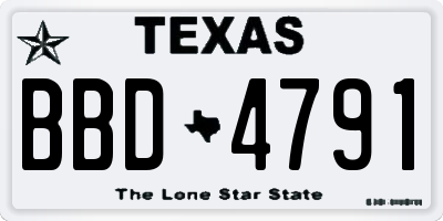 TX license plate BBD4791