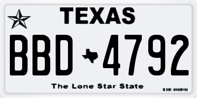 TX license plate BBD4792