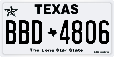 TX license plate BBD4806