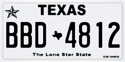 TX license plate BBD4812