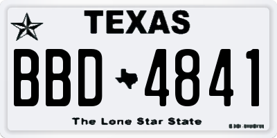 TX license plate BBD4841