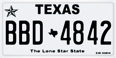 TX license plate BBD4842