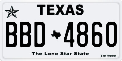 TX license plate BBD4860