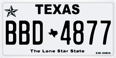 TX license plate BBD4877