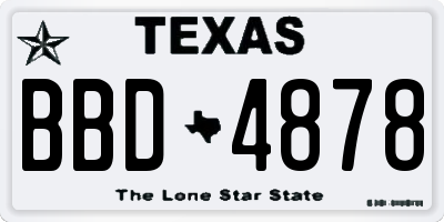 TX license plate BBD4878