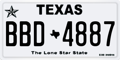 TX license plate BBD4887