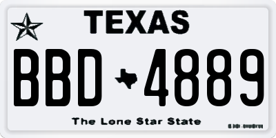 TX license plate BBD4889
