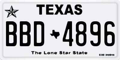 TX license plate BBD4896