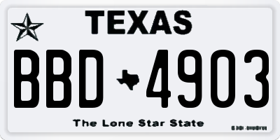 TX license plate BBD4903