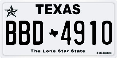 TX license plate BBD4910