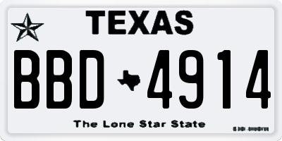 TX license plate BBD4914