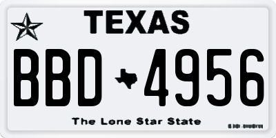 TX license plate BBD4956