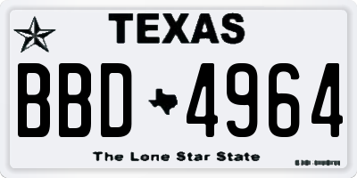 TX license plate BBD4964