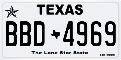 TX license plate BBD4969